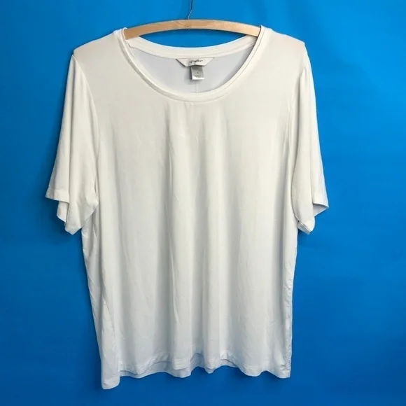 CJ Banks White Jersey Classic Tee Shirt NWT - Picture 2 of 7